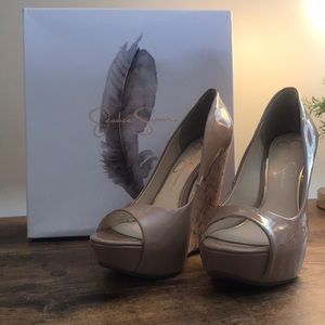 Jessica Simpson cork wedge heels